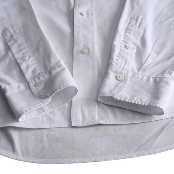 BUCK MASON Men's Oxford Shirt One Pocket Men's LARGE White 100% Cotton *Read - Picture 13 of 14